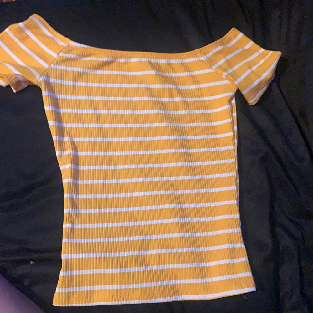 XS yellow off the shoulder top
